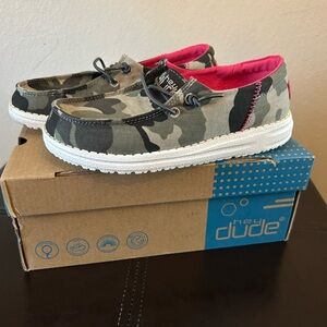 Hey Dude Camouflage Slip-On with Pink Lining